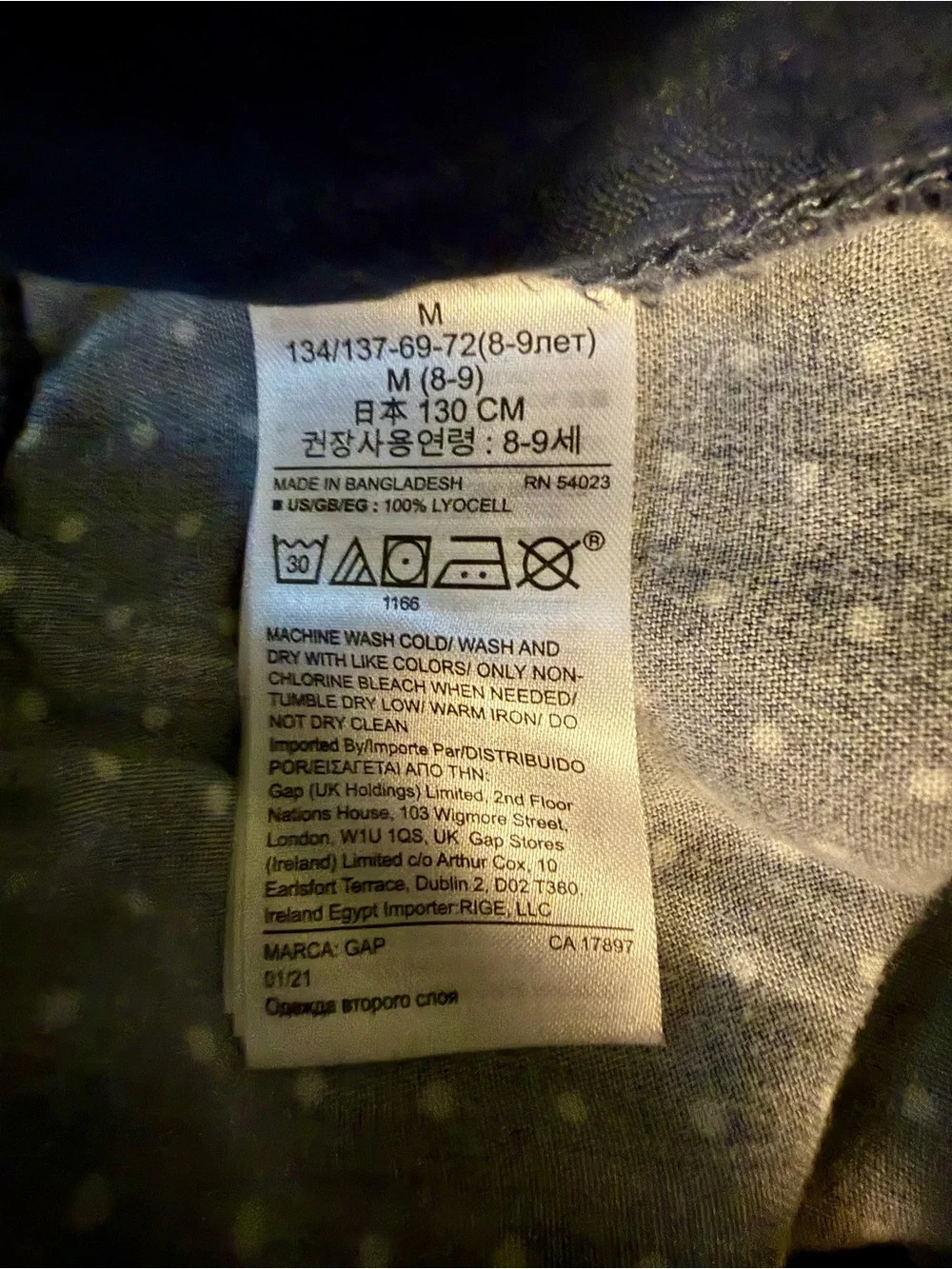 GAP Kids Denim Shorts with Polka Dots